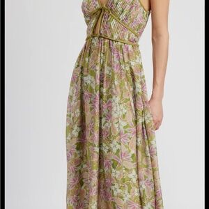 En Saison Floral Maxi Dress in Green and Pink